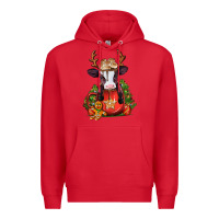 Red christmas baby cow hot cocoa Premium Hoodie - Jasminsmagicworld