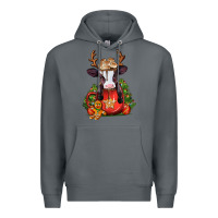 Rock christmas baby cow hot cocoa Premium Hoodie - Jasminsmagicworld