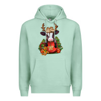 Seafoam christmas baby cow hot cocoa Premium Hoodie - Jasminsmagicworld