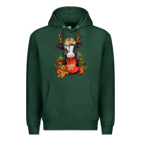 Sports Green christmas baby cow hot cocoa Premium Hoodie - Jasminsmagicworld