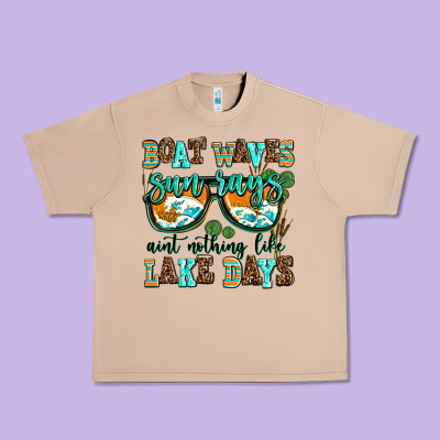Boat Waves Sun Rays Aint Nothing Like Lake Days Urban Heavy Tee Designed By Adodesignshop