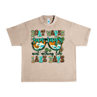 French Oak boat waves sun rays aint nothing like lake days Urban Heavy Tee - AdoDesignShop