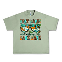 Oil Green boat waves sun rays aint nothing like lake days Urban Heavy Tee - AdoDesignShop