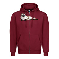 Burgundy siamese Zipper Hoodie - LillyAllenDesigns