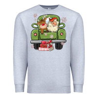 Heather Grey christmas santa and reindeer truck Premium Sweatshirt - MaliasSmallBusiness