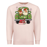 Christmas Santa And Reindeer Truck Premium Sweatshirt | Teevron