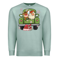 Seafoam christmas santa and reindeer truck Premium Sweatshirt - MaliasSmallBusiness