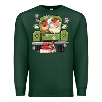 Sports Green christmas santa and reindeer truck Premium Sweatshirt - MaliasSmallBusiness