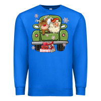 True Royal christmas santa and reindeer truck Premium Sweatshirt - MaliasSmallBusiness