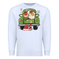 White christmas santa and reindeer truck Premium Sweatshirt - MaliasSmallBusiness