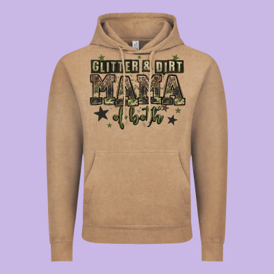 Glitter And Dirt Mama Of Both Vintage Hoodie Designed By Zillion Design Studio