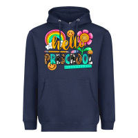 Navy hello preschool Heavyweight Hoodie - NancyCooperArtShop