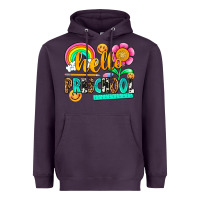 Plum hello preschool Heavyweight Hoodie - NancyCooperArtShop
