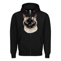 Black siamese face Zipper Hoodie - LillyAllenDesigns