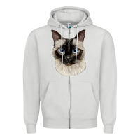 Dove Grey siamese face Zipper Hoodie - LillyAllenDesigns