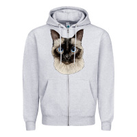 Heather Grey siamese face Zipper Hoodie - LillyAllenDesigns