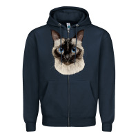 Navy siamese face Zipper Hoodie - LillyAllenDesigns