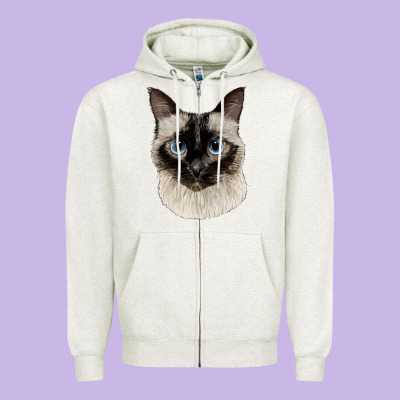 Siamese Face Zipper Hoodie Designed By Lillyallendesigns