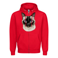 Red siamese face Zipper Hoodie - LillyAllenDesigns