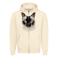 Sandshell siamese face Zipper Hoodie - LillyAllenDesigns