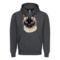 Smoke siamese face Zipper Hoodie - LillyAllenDesigns