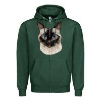 Sports Green siamese face Zipper Hoodie - LillyAllenDesigns