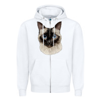 White siamese face Zipper Hoodie - LillyAllenDesigns