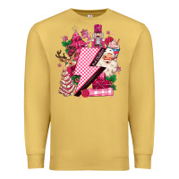 Antique Gold pink christmas lightning bolt Premium Sweatshirt - MaliasSmallBusiness