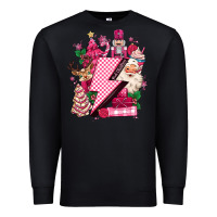 Black pink christmas lightning bolt Premium Sweatshirt - MaliasSmallBusiness