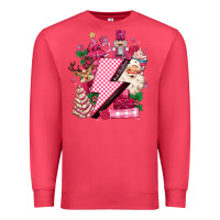 Cardinal pink christmas lightning bolt Premium Sweatshirt - MaliasSmallBusiness