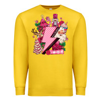 Lemon pink christmas lightning bolt Premium Sweatshirt - MaliasSmallBusiness