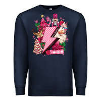 Navy pink christmas lightning bolt Premium Sweatshirt - MaliasSmallBusiness