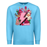 Ocean Blue pink christmas lightning bolt Premium Sweatshirt - MaliasSmallBusiness
