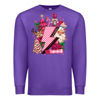 Purple pink christmas lightning bolt Premium Sweatshirt - MaliasSmallBusiness