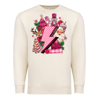 Sandshell pink christmas lightning bolt Premium Sweatshirt - MaliasSmallBusiness