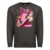 Smoke pink christmas lightning bolt Premium Sweatshirt - MaliasSmallBusiness