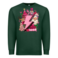 Sports Green pink christmas lightning bolt Premium Sweatshirt - MaliasSmallBusiness