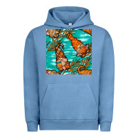 Pigment Pebble Blue Fall gnomes Urban Hoodie - NancyCooperArtShop