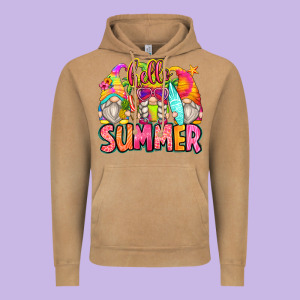Hello Summer Gnomes Vintage Hoodie Designed By Zillion Design Studio