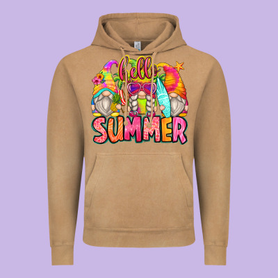 Hello Summer Gnomes Vintage Hoodie Designed By Zillion Design Studio