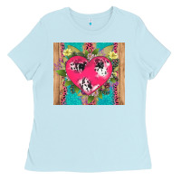 Baby Blue v.d cow and heart Ladies Tee - AdoDesignShop