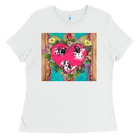 White v.d cow and heart Ladies Tee - AdoDesignShop