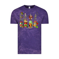 Cloud Purple christmas skeleton coffee cups Vintage Tee - FaDigitalArtStudio
