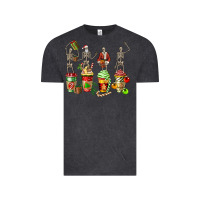 Vintage Black christmas skeleton coffee cups Vintage Tee - FaDigitalArtStudio