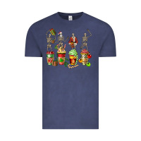 Vintage Denim christmas skeleton coffee cups Vintage Tee - FaDigitalArtStudio