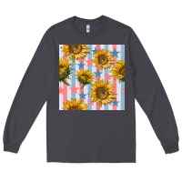 Smoke patriotic sunflowers stripes and stars seamless patrern Long Sleeve Tee - BundleAndBundleShop