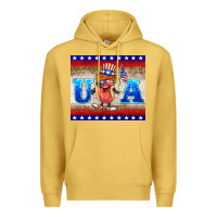 Antique Gold usa hot dog Premium Hoodie - BarkalooDesign