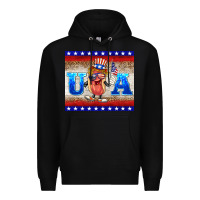Black usa hot dog Premium Hoodie - BarkalooDesign