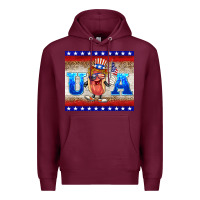 Burgundy usa hot dog Premium Hoodie - BarkalooDesign
