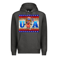 Charcoal Heather usa hot dog Premium Hoodie - BarkalooDesign